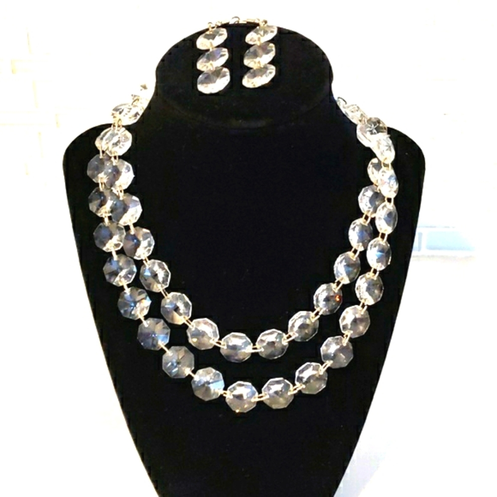 Genuine Austrian Crystal Necklace And Earring Set